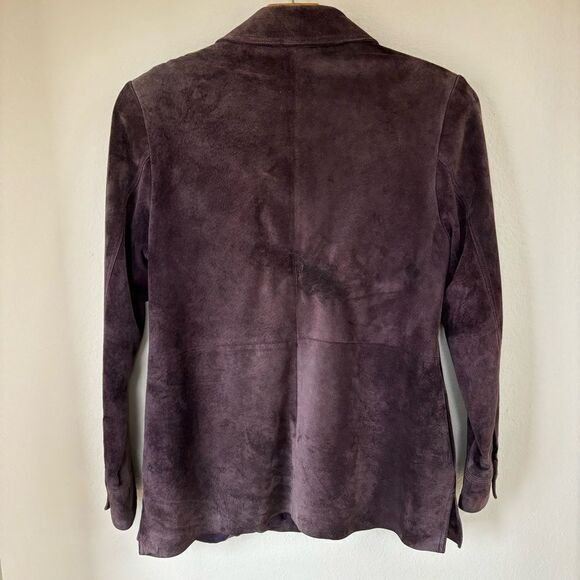 Atelier Brown Suede leather‎ Jacket / Trench Coat womens Size Medium Vintage - Picture 4 of 7